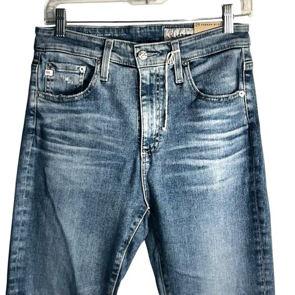 NWT AG Farrah Boot Crop Jeans Size 29 High Rise Distressed Vintage Wash Flare - Picture 3 of 9